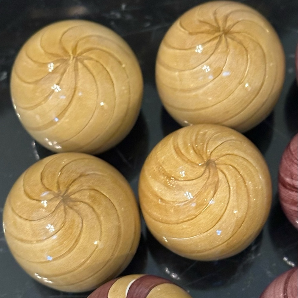 MacKenzie-Childs Gold Swirl Decorative hand painted ceramic Drawer Knobs